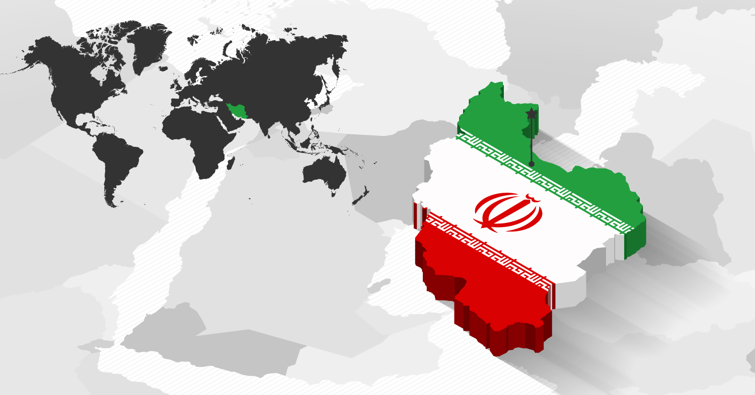 iran 3d map vector